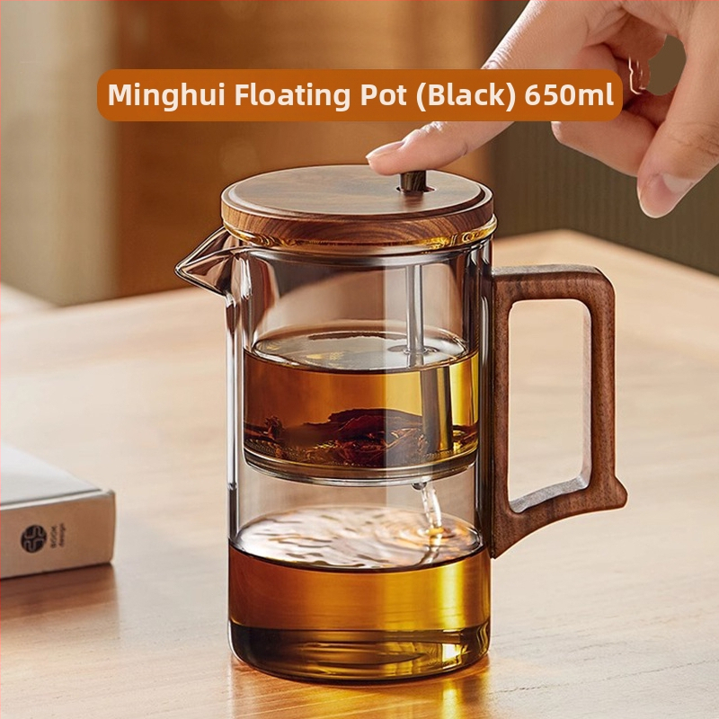 Ceainic din sticlă elegant, cu filtru pentru separarea apei de ceai, rezistent la temperaturi înalte