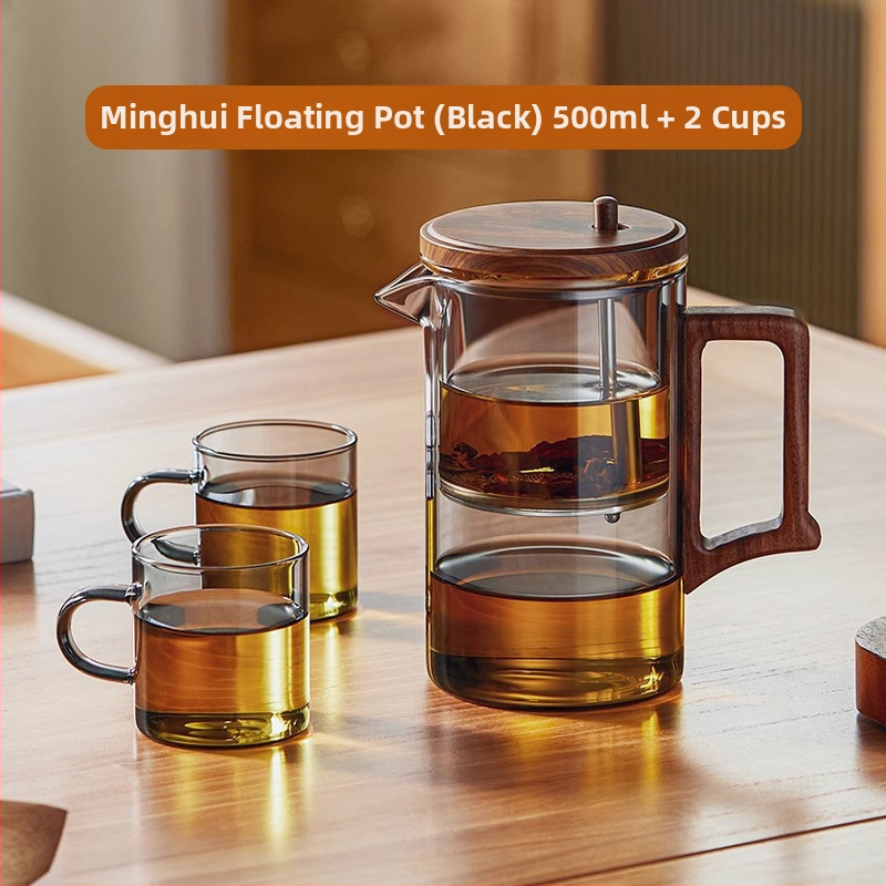 Ceainic din sticlă elegant, cu filtru pentru separarea apei de ceai, rezistent la temperaturi înalte