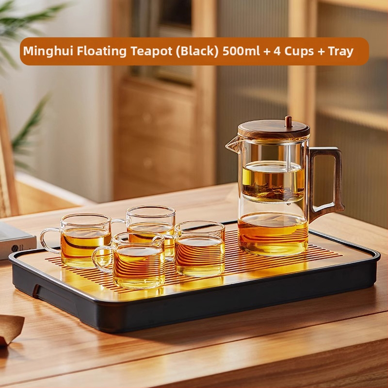 Ceainic din sticlă elegant, cu filtru pentru separarea apei de ceai, rezistent la temperaturi înalte