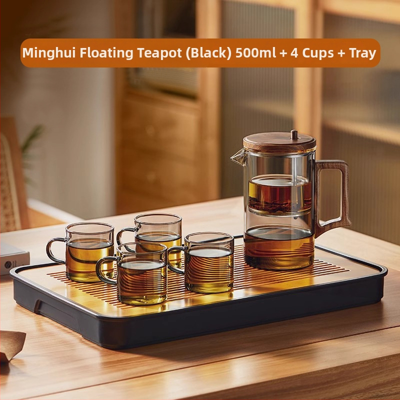 Ceainic din sticlă elegant, cu filtru pentru separarea apei de ceai, rezistent la temperaturi înalte