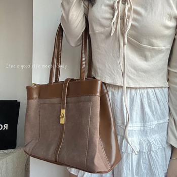 Ženska torba velikog kapaciteta – tote stil, retro, preko ramena