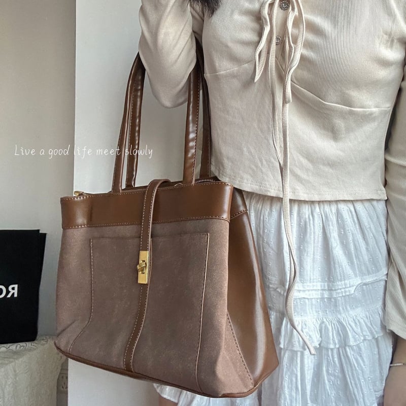 Ženska torba velikog kapaciteta – tote stil, retro, preko ramena