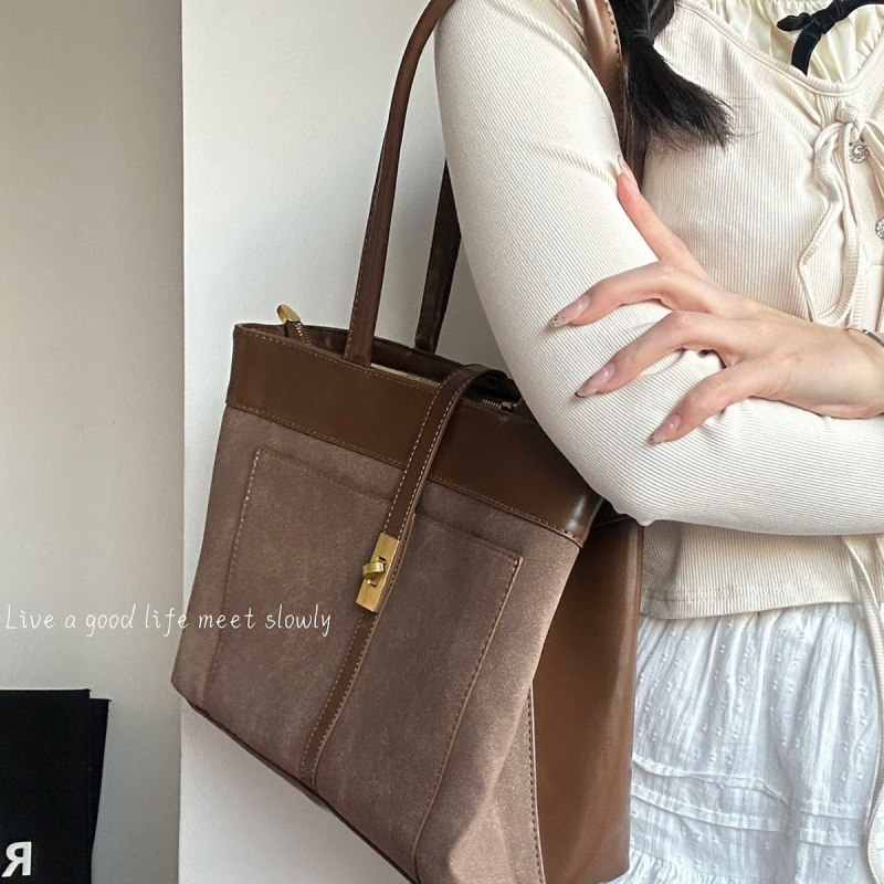 Ženska torba velikog kapaciteta – tote stil, retro, preko ramena