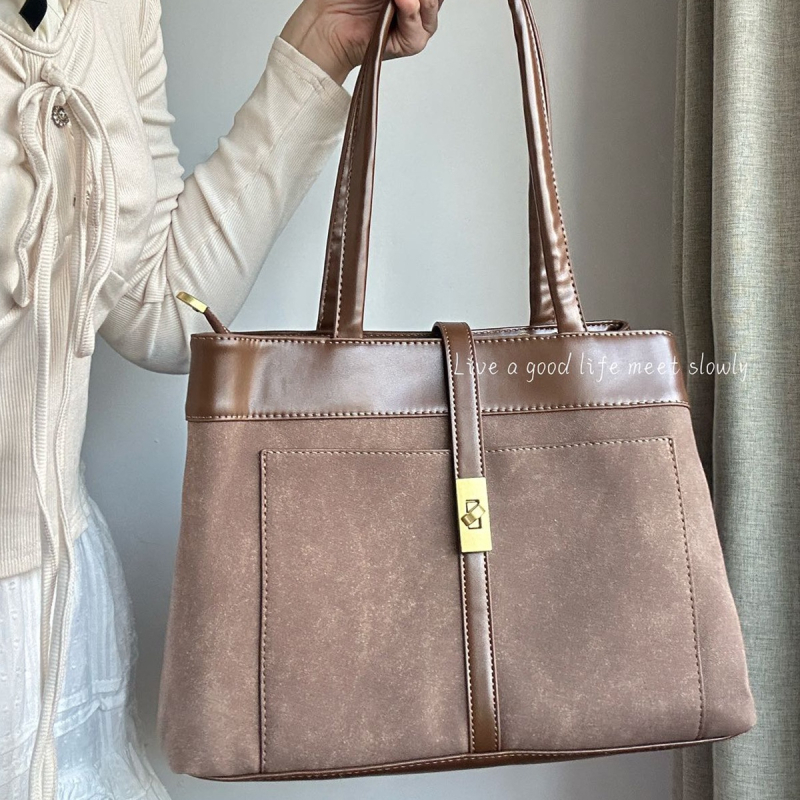 Ženska torba velikog kapaciteta – tote stil, retro, preko ramena