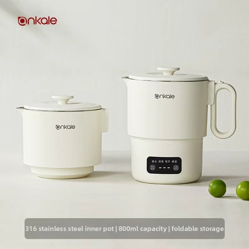 Ankale Fierbător electric pliabil, portabil, 0,8 L, oțel inoxidabil 316, complet automat