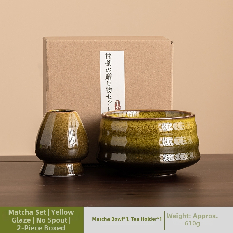 Japonský keramický set na miešanie matcha s glazovaným povrchom, sedemdielny čajový set na prípravu raňajkového latte
