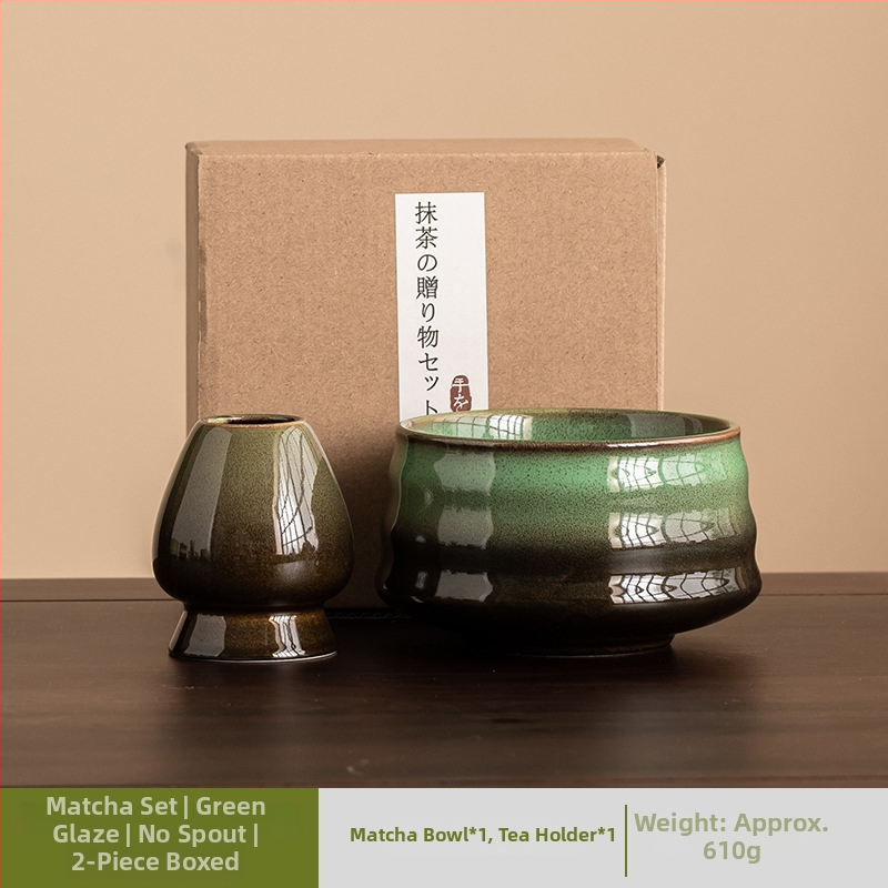 Japonský keramický set na miešanie matcha s glazovaným povrchom, sedemdielny čajový set na prípravu raňajkového latte