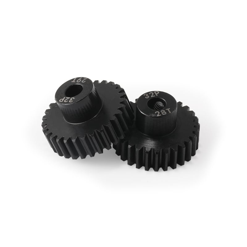 Monolit acélból készült egyenes fogaskerék, 32P, Ø5,0 mm furat, 11–31 fog, fekete felülettel, 1/10 RC autó motorhoz