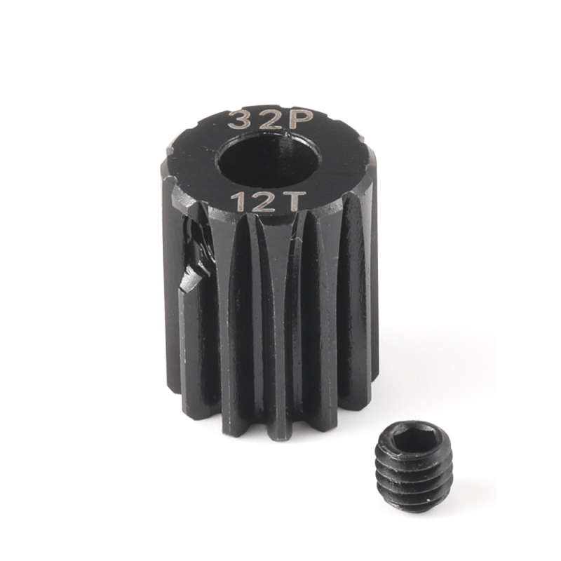 Monolit acélból készült egyenes fogaskerék, 32P, Ø5,0 mm furat, 11–31 fog, fekete felülettel, 1/10 RC autó motorhoz