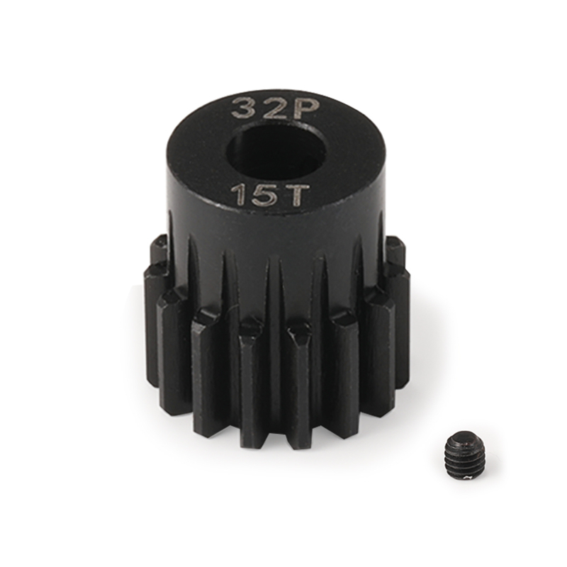 Monolit acélból készült egyenes fogaskerék, 32P, Ø5,0 mm furat, 11–31 fog, fekete felülettel, 1/10 RC autó motorhoz