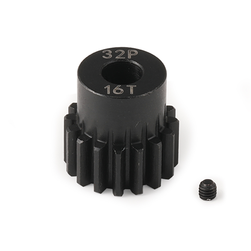 Monolit acélból készült egyenes fogaskerék, 32P, Ø5,0 mm furat, 11–31 fog, fekete felülettel, 1/10 RC autó motorhoz