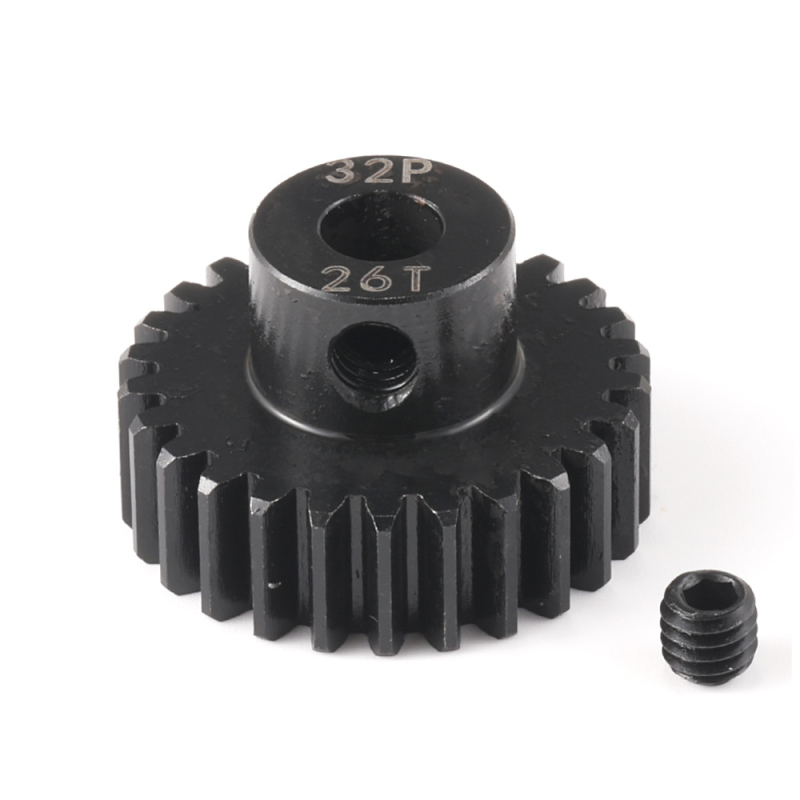 Monolit acélból készült egyenes fogaskerék, 32P, Ø5,0 mm furat, 11–31 fog, fekete felülettel, 1/10 RC autó motorhoz