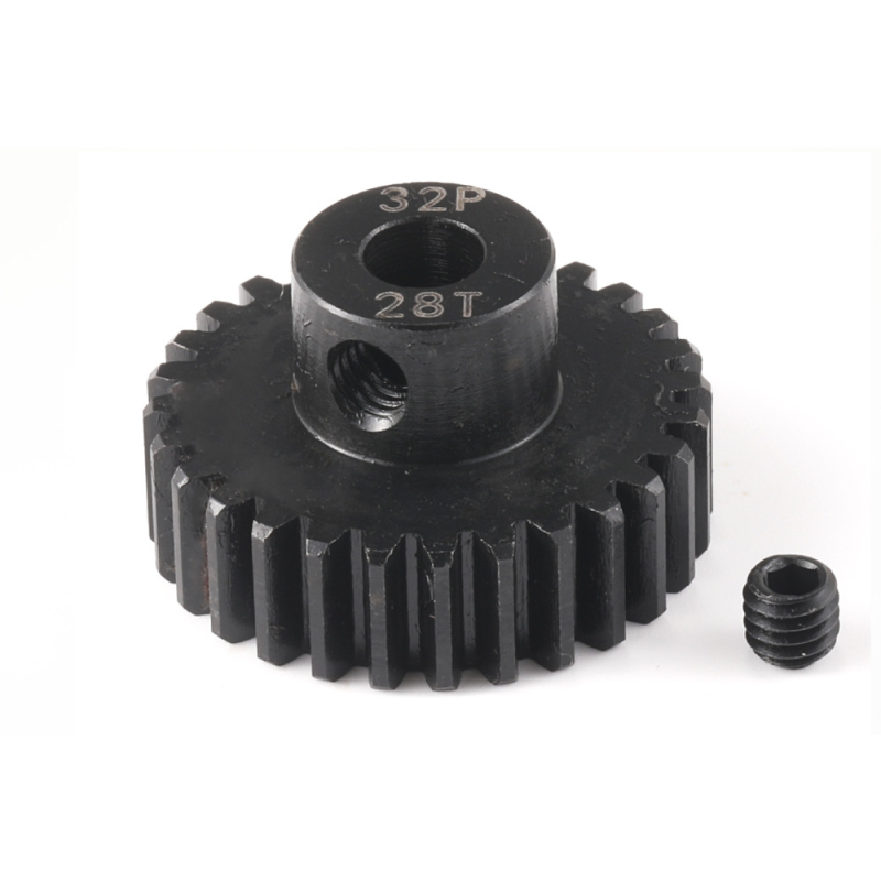 Monolit acélból készült egyenes fogaskerék, 32P, Ø5,0 mm furat, 11–31 fog, fekete felülettel, 1/10 RC autó motorhoz