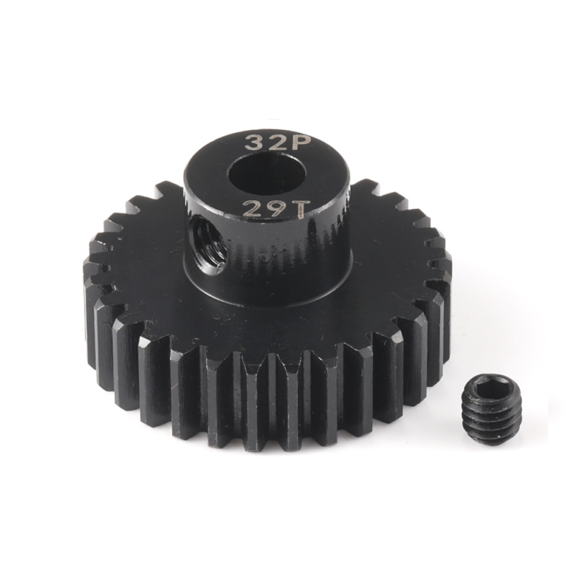 Monolit acélból készült egyenes fogaskerék, 32P, Ø5,0 mm furat, 11–31 fog, fekete felülettel, 1/10 RC autó motorhoz