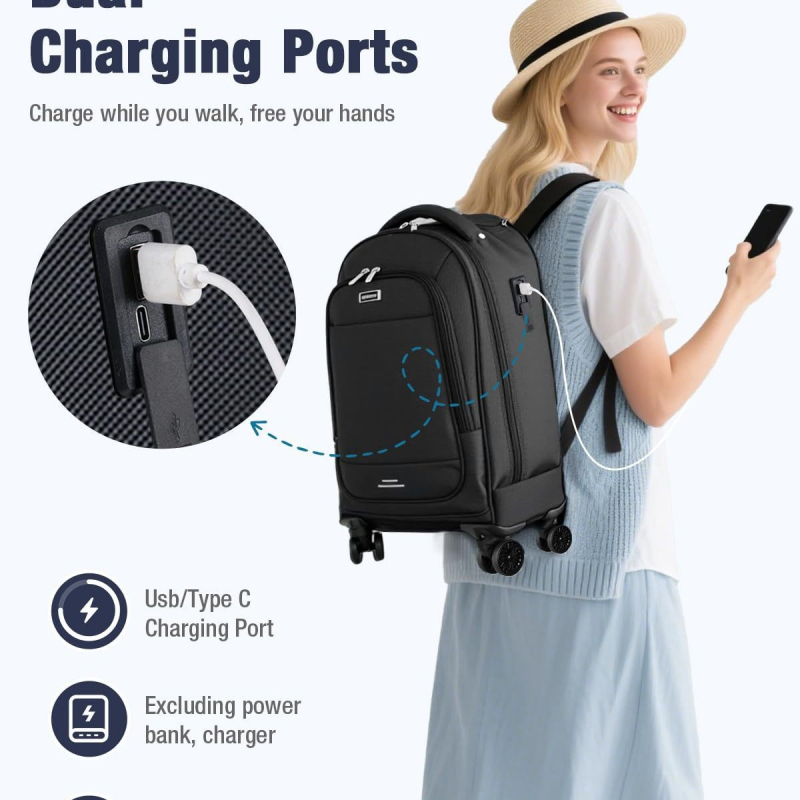 Novi četverokolesni ruksak za putovanje s prijenosnim računalom, vodootporan, unisex, 36–55 L