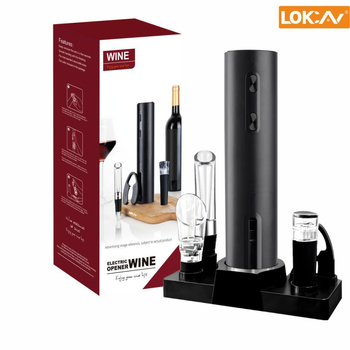 Deschizător electric reîncărcabil pentru vin roșu – uz casnic, complet automat, set de depozitare pentru vin