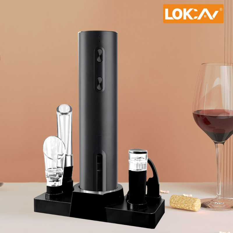 Deschizător electric reîncărcabil pentru vin roșu – uz casnic, complet automat, set de depozitare pentru vin