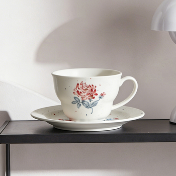 Set de cești și farfurioare de cafea în stil european, latte art, pentru ceai de după-amiază, ceramică mată