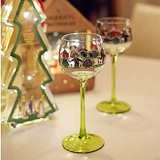 Pahar de vin cu picior, în stil european, pahar creativ pentru șampanie și cocktail, design drăguț de Crăciun