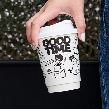 Pahar din hârtie pentru băuturi calde, 301–400 ml, cu capac, pentru cafea și ceai cu lapte, design graffiti pictat manual