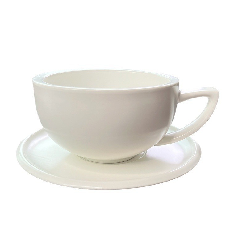 Set de cești de cafea din ceramică cu farfurioare, 280 ml, pentru latte art, mocha, americano, cappuccino