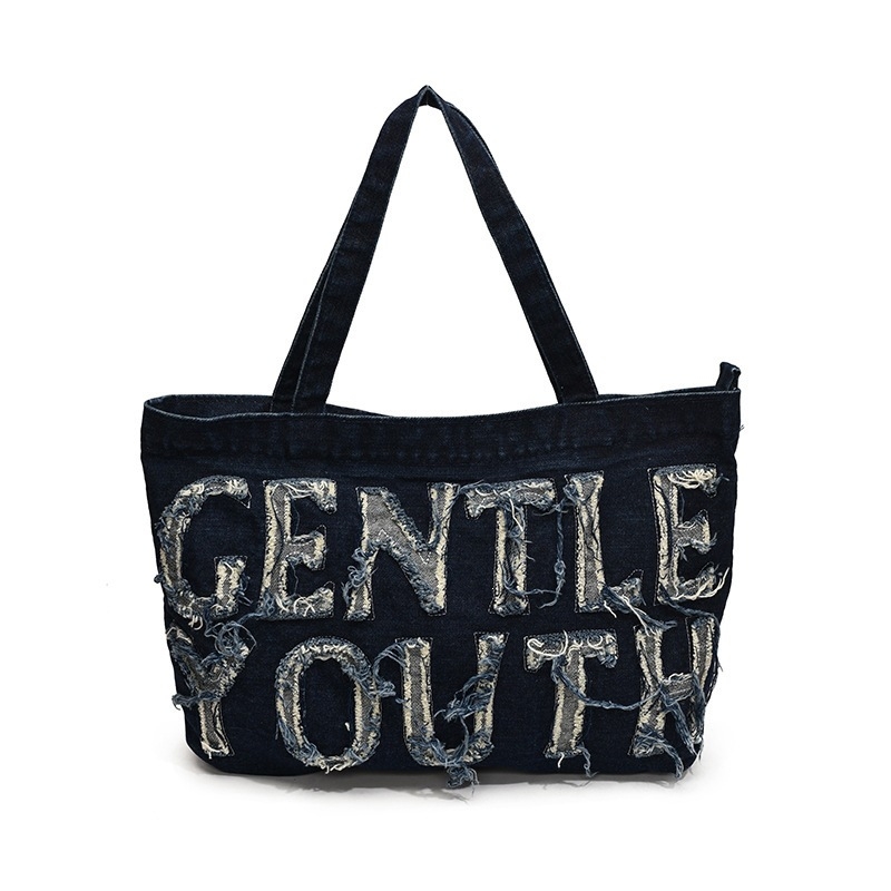 Ženska tote torba od denima, velikog kapaciteta, retro casual stil, za školu i svakodnevne obaveze, crossbody torba preko ramena