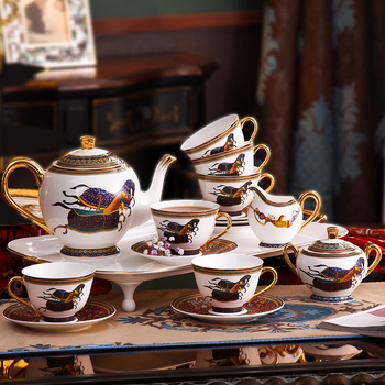 Ingrid porțelan european cu os pentru ceai de după-amiază, set luxos de cești de cafea, set complet