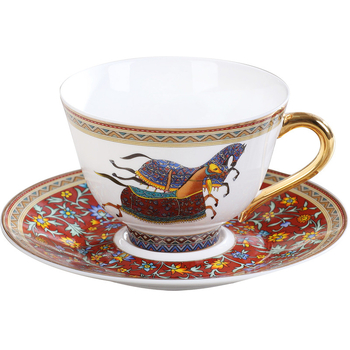 Ingrid porțelan european cu os pentru ceai de după-amiază, set luxos de cești de cafea, set complet