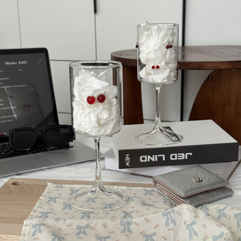 Pahar original de designer pentru șampanie și cocktailuri, sticlă transparentă din borosilicat, capacitate 101–200 ml