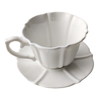 Set de cești de cafea și farfuriu ceramic, alb pur Bone China, stil european pentru ceai de după-amiază, cu opțiune imprimare logo