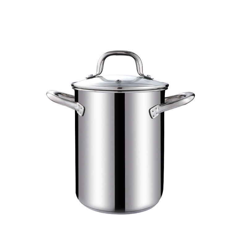 Oală multifuncțională din oțel inoxidabil 304 pentru prăjit, fierbere și paste — prăjit în profunzime, supă, spaghete și sparanghel, adâncime 21 cm