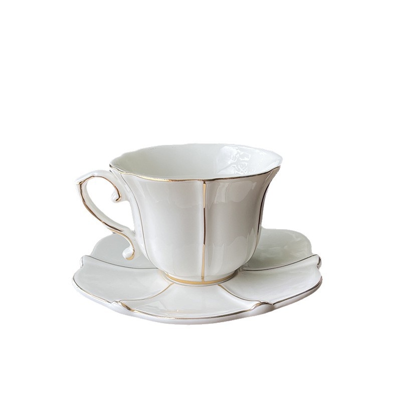 Set ceramic de cafea cu cești, farfurioare și lingurițe, stil minimalist european