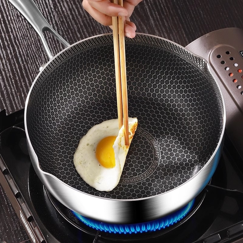 Xueping oală din oțel inoxidabil pentru lapte, oală pentru hrana bebelușilor, oală multifuncțională de bucătărie pentru tăiței și supe, fără strat
