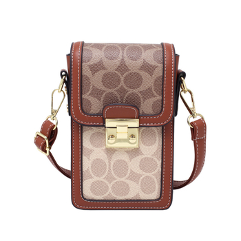 PU ženska torba za telefon — mala kvadratna crossbody torba, ulični stil, korejsko nadahnuće, geometrijski uzorak u bojama blokova