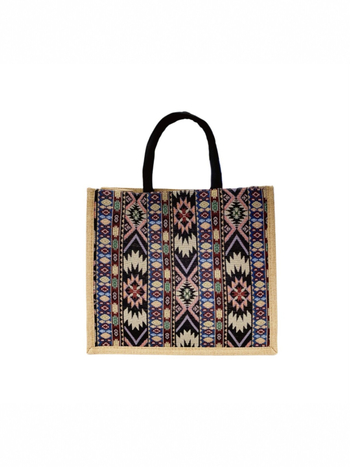 Ženska torbica u etničkom stilu od brokata, velika kapaciteta platnene tote torbe s retro geometrijskim uzorkom