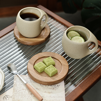 Set ceramic de cafea cu farfurioare – cești latte și espresso, design elegant, de înaltă calitate