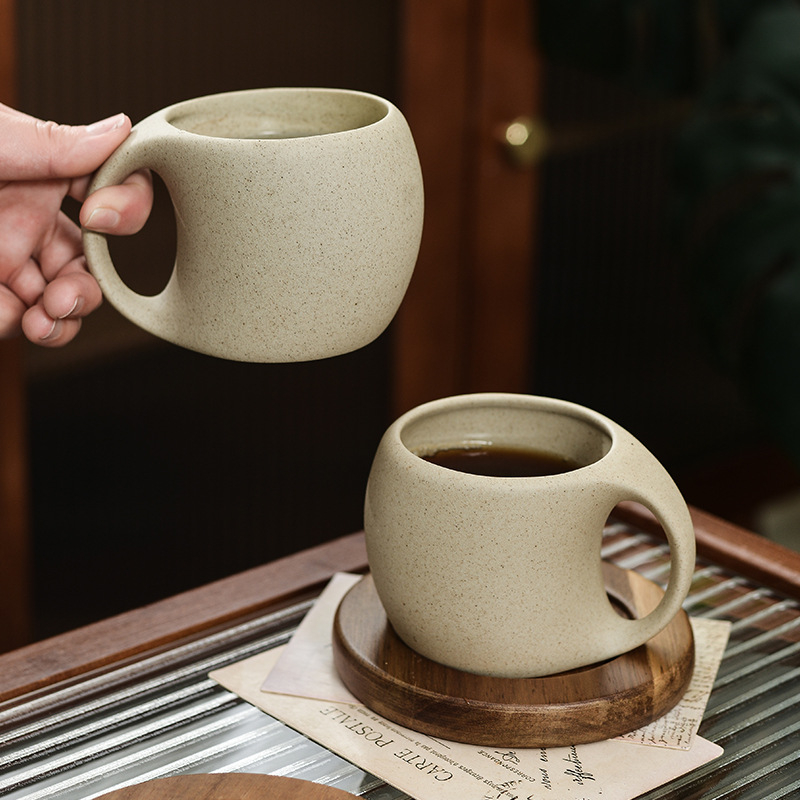 Set ceramic de cafea cu farfurioare – cești latte și espresso, design elegant, de înaltă calitate