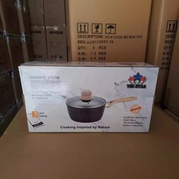 Renli Oală de Lapte cu Piatră Maifan, Antiaderentă, Aliaj de Aluminiu, Capac din Sticlă, Bucătărie de Înaltă Calitate, Stil Chinezesc