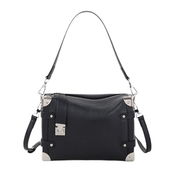 2025 ženska crossbody torba s rivetima od kože prvog sloja, kvadratnog mekanog kutnog oblika, mala kvadratna torba, svestrani naramenica