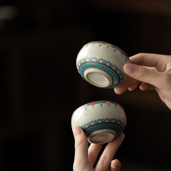 Set de ceai ceramic portabil, cu 1 ceainic și 2 cești, pentru călătorii și utilizare în aer liber