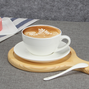 Cană de cafea cu farfurie în stil european, cană ceramică pentru latte art, set cappuccino în stil italian
