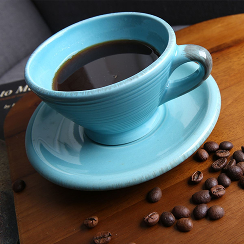 Cană de cafea cu farfurie în stil european, cană ceramică pentru latte art, set cappuccino în stil italian