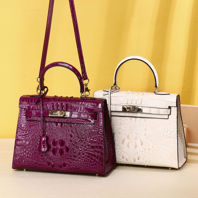 Ženska torbica s uzorkom krokodilske kosti, klasičan dizajn, torba preko ramena i crossbody, modern i svestran Kelly stil torbe, vrhunska vanjska torba