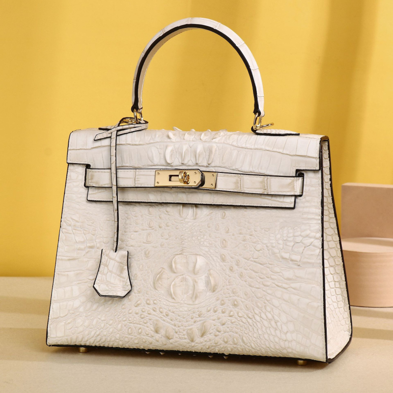 Ženska torbica s uzorkom krokodilske kosti, klasičan dizajn, torba preko ramena i crossbody, modern i svestran Kelly stil torbe, vrhunska vanjska torba