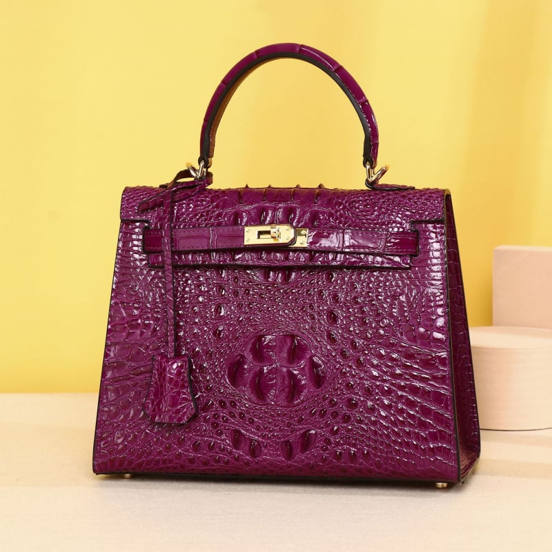 Ženska torbica s uzorkom krokodilske kosti, klasičan dizajn, torba preko ramena i crossbody, modern i svestran Kelly stil torbe, vrhunska vanjska torba