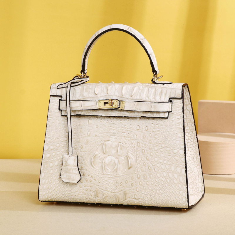 Ženska torbica s uzorkom krokodilske kosti, klasičan dizajn, torba preko ramena i crossbody, modern i svestran Kelly stil torbe, vrhunska vanjska torba