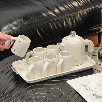 Set ceramic de cești pentru ceai și ceainic, pentru uz casnic, lux, living