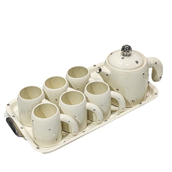 Set ceramic de cești pentru ceai și ceainic, pentru uz casnic, lux, living