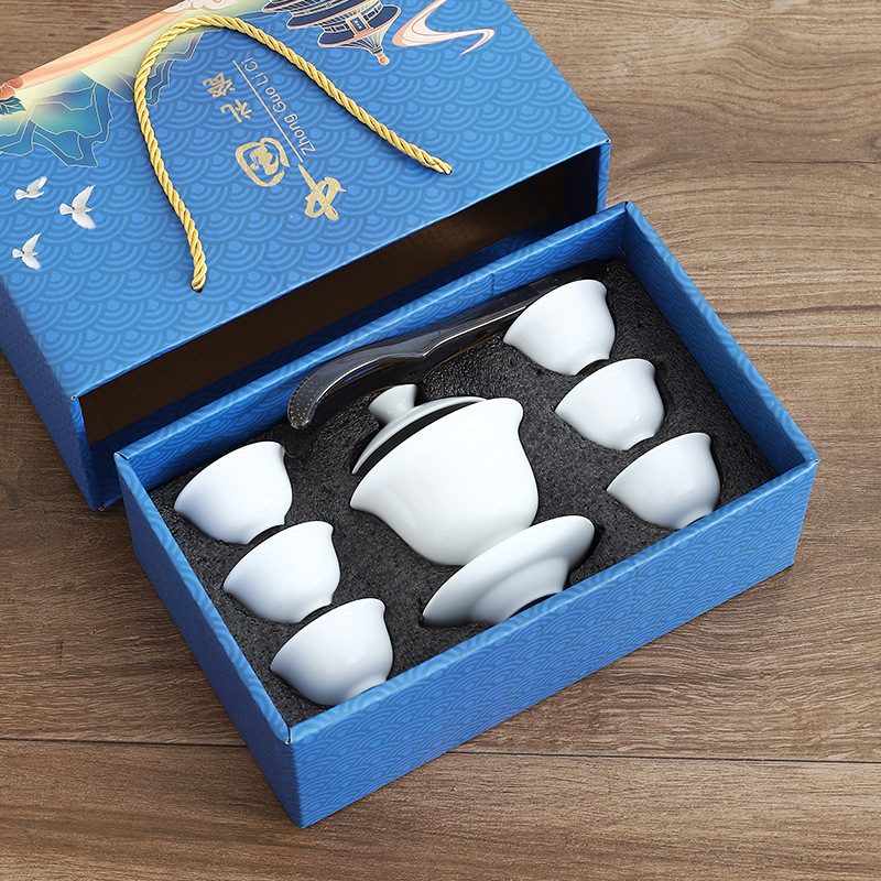 Set de ceai din ceramică în cutie cadou – suvenir creativ și practic pentru evenimente corporative, deschideri și nunți