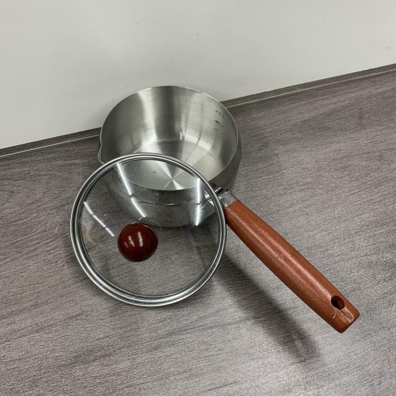 Oală mică din oțel inoxidabil, multifuncțională, cu capac – pentru lapte, mâncare pentru sugari, bol pentru tăiței instant, supă japonez stil și amestecare orez